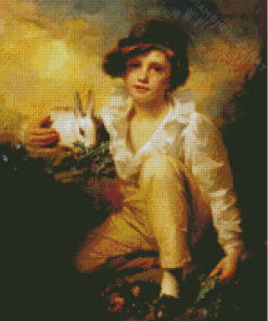 Rabbit And Boy Diamond Painting