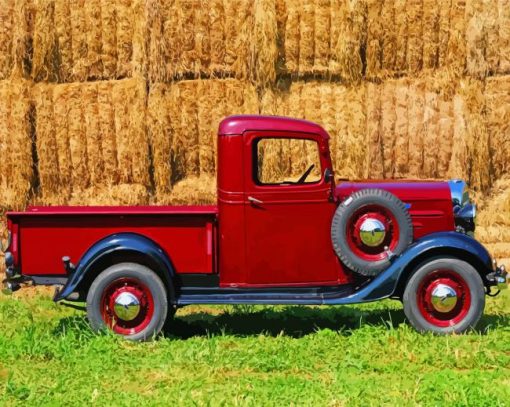 Red Chevy Truck Diamond Painting