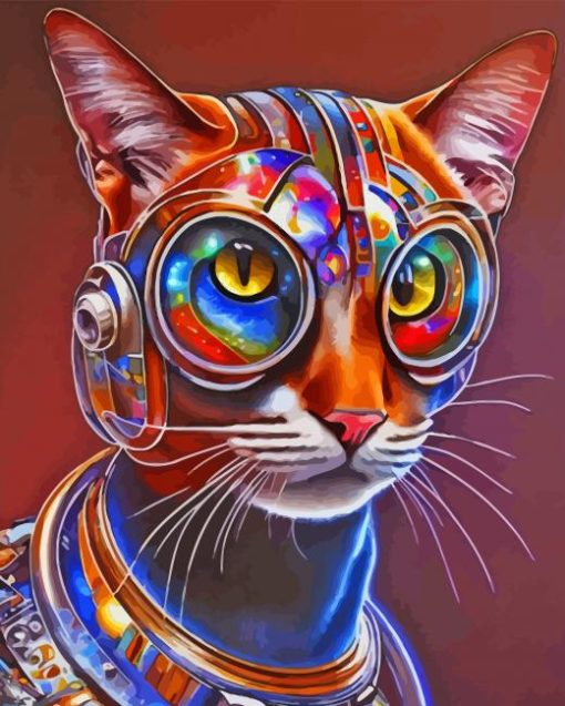 Aesthetic Colorful Cat Diamond Painting