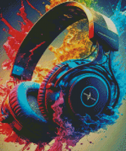 Colorful Headphones Diamond Painting