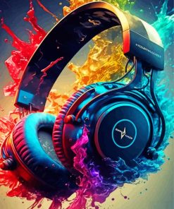 Colorful Headphones Diamond Painting