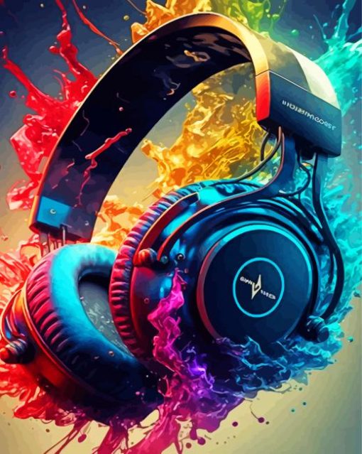 Colorful Headphones Diamond Painting