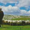 Aesthetic Sheep Farmer Diamond Painting