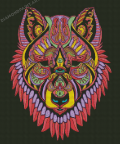 Colorful Mandala Wolf Diamond Painting