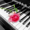 Piano With Pink Flower Diamond Painting