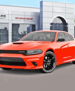 Red Dodge Charger Diamond Painting