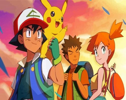 Ash And Brock And Misty Pokemon Diamond Painting