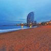 Barcelona Beach At Night Diamond Painting