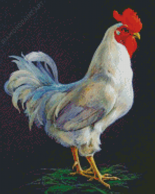 Big White Rooster Diamond Painting