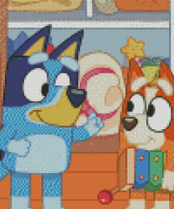 Bingo And Bluey Characters Diamond Painting