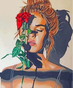 Woman And Rose Diamond Painting