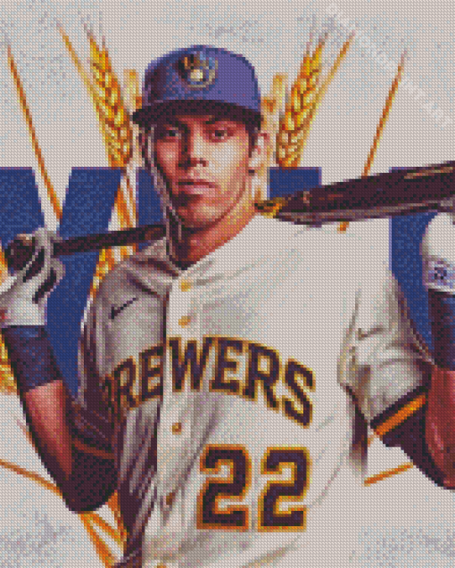 Chiristian Yelich Milwaukee Brewers Diamond Painting