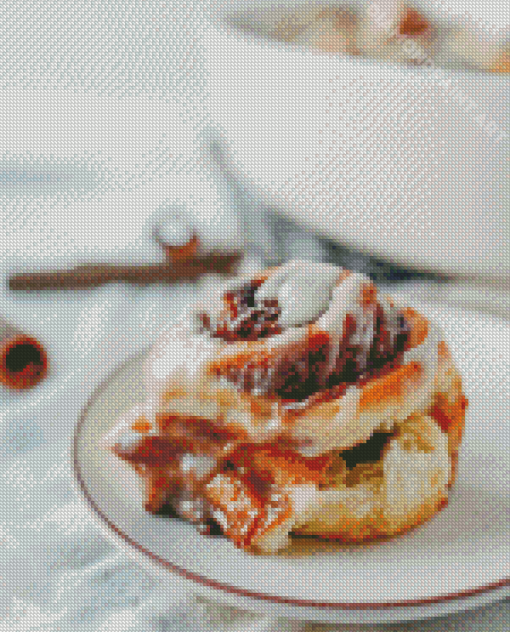 Close Up Cinnamon Roll Diamond Painting