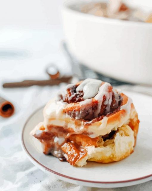 Close Up Cinnamon Roll Diamond Painting