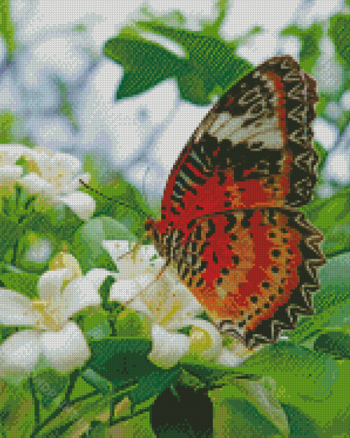 Colorful Butterfly On Flowers Diamond Painting