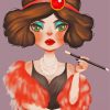 Cute Flapper Lady Diamond Painting