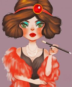 Cute Flapper Lady Diamond Painting