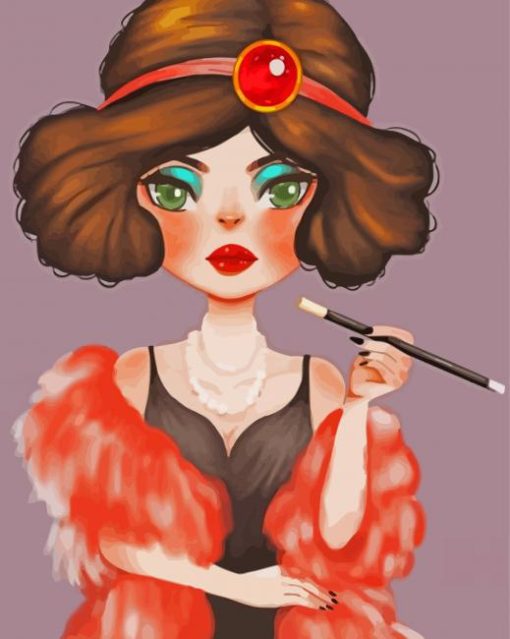 Cute Flapper Lady Diamond Painting