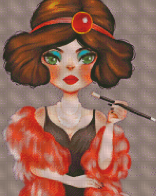 Cute Flapper Lady Diamond Painting