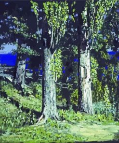 Cypresses On A Seashore The Crimea Diamond Painting