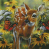 Deer With Butterfly Diamond Painting