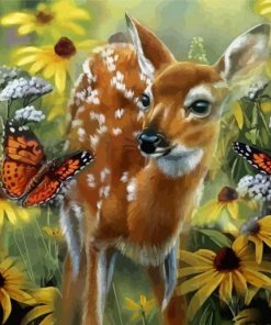 Deer With Butterfly Diamond Painting