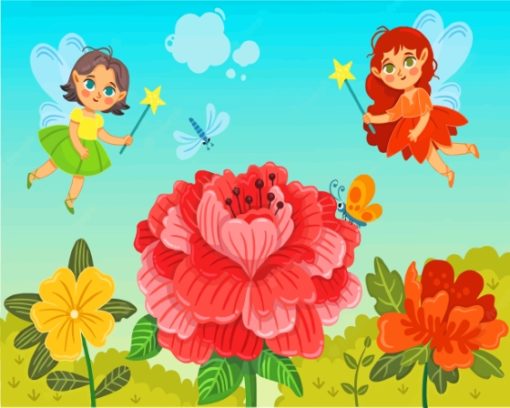 Fairies And Flowers Diamond Painting