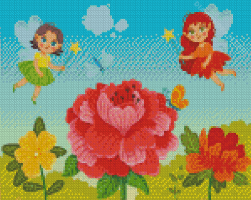 Fairies And Flowers Diamond Painting