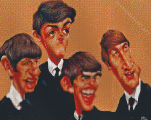 Funny Beatles Caricature Diamond Painting