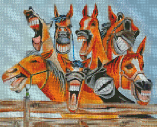 Goofy Horses Diamond Painting