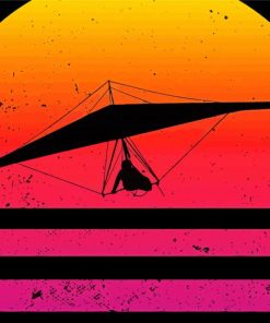 Hang gliding Colorful Silhouette Diamond Painting