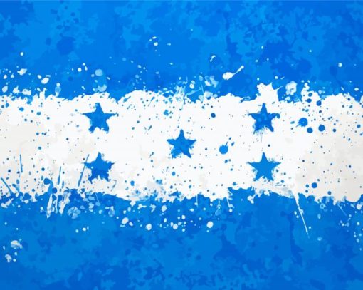 Honduras Flag Splatter Diamond Painting