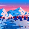 Illustration Snowy River Diamond Painting