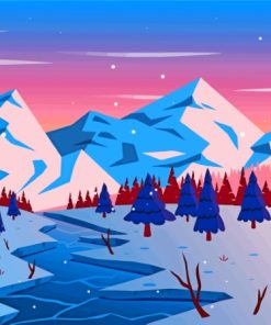 Illustration Snowy River Diamond Painting