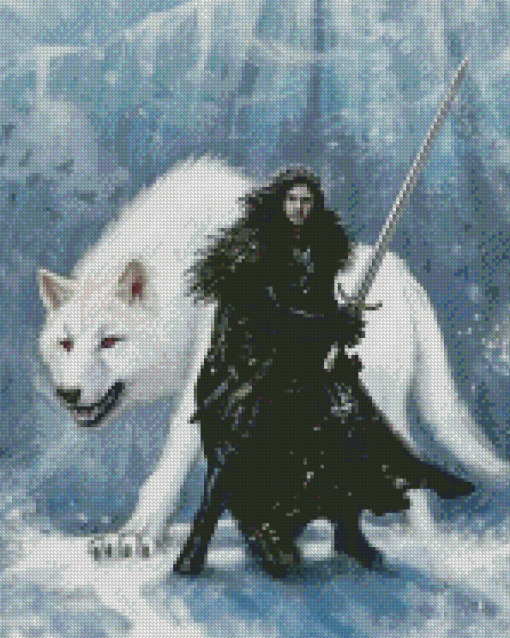 Jon Snow And Ghost Diamond Painting