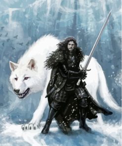 Jon Snow And Ghost Diamond Painting