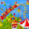 Kids In Roller Coaster Diamond Painting