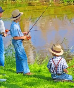 Little Boys Fishing Diamond Painting