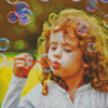 Little Girl Blowing Bubbles Diamond Painting