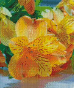 Orange And Yellow Alstroemeria Diamond Painting