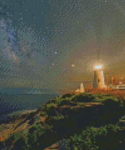 Pemaquid Point Night Time Diamond Painting