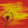 Red Orange Sunset Dandelion Diamond Painting