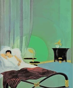 Sleepy Lady In Bedroom Diamond Painting