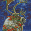 Snow Christmas Elk Diamond Painting