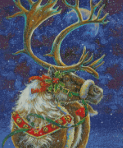 Snow Christmas Elk Diamond Painting