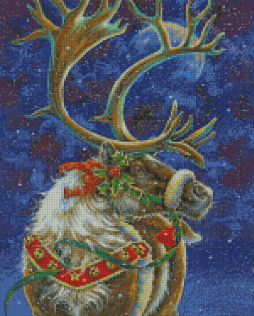 Snow Christmas Elk Diamond Painting