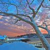 Snowy Boothbay Town Diamond Painting