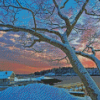 Snowy Boothbay Town Diamond Painting