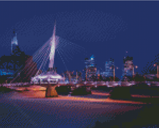 Snowy Winnipeg Bridge Diamond Painting