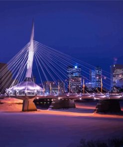 Snowy Winnipeg Bridge Diamond Painting